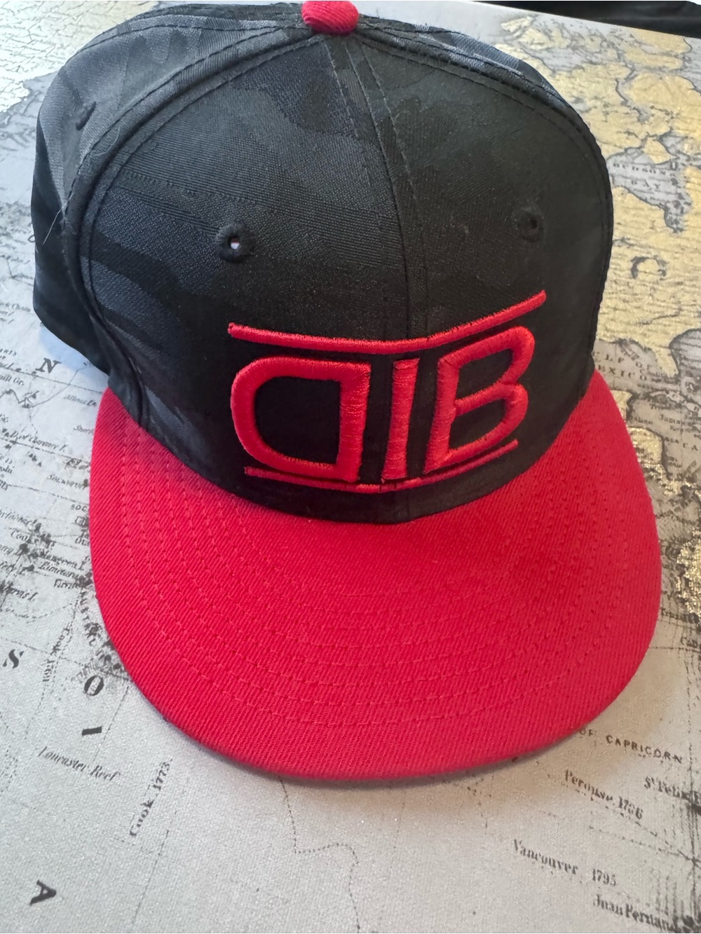 DIB Do It Big Clothing New Era 9FIFTY Snapback Hat Black Camo With Red Logo